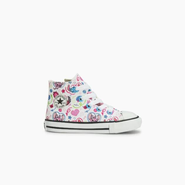 Tênis All Star: Converse X Disney Stitch Chuck Taylor All Star Side Zip Criança Cano Alto Branco 2